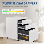 Fesbos 3 Drawer Vertical File Cabinet, Mobile Filling Cabinet - Image 4