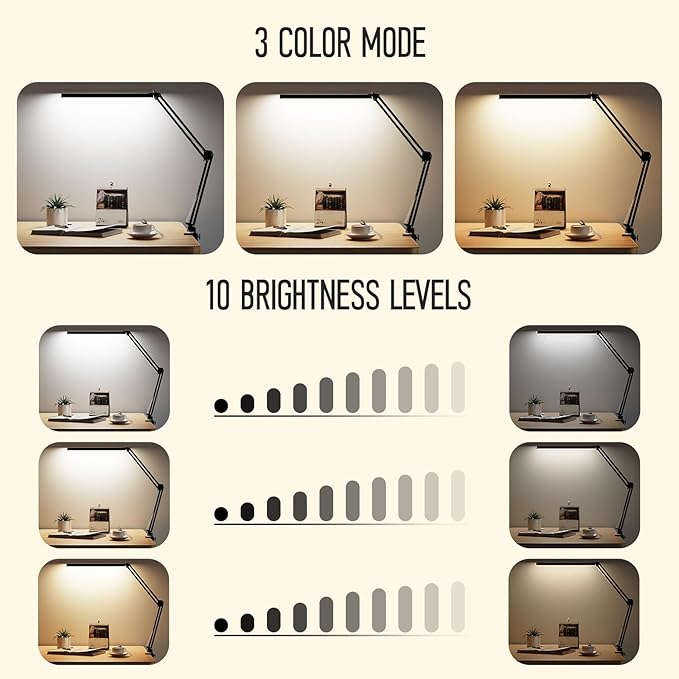 BZBRLZ LED Desk Lamp, Manicure Table Lamp, Eye-Caring Drafting Light, Dimmable - Image 4