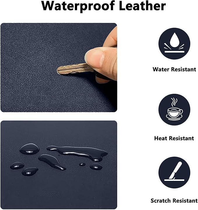PU Leather Desk Pad Protector Gaming Mouse Pad Non Slip Desk Mat - Image 2
