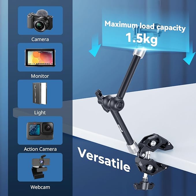 SMALLRIG Magic Arm Clamp Kit, Camera Mount Articulating Friction Arm w Super - Image 5