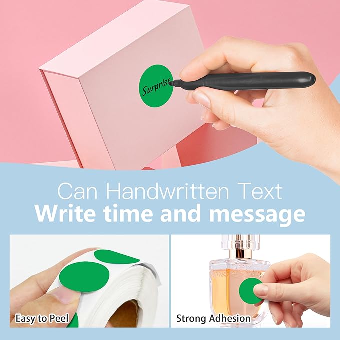 1 Inch Round Color Coding Labels, 1000 Dots Per Roll Green Color Coded Dot - Image 4