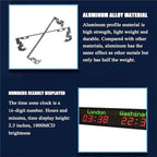Digital World Time Zones Clock for 6 Cities, Adjustable Brightness LED Display - Image 4