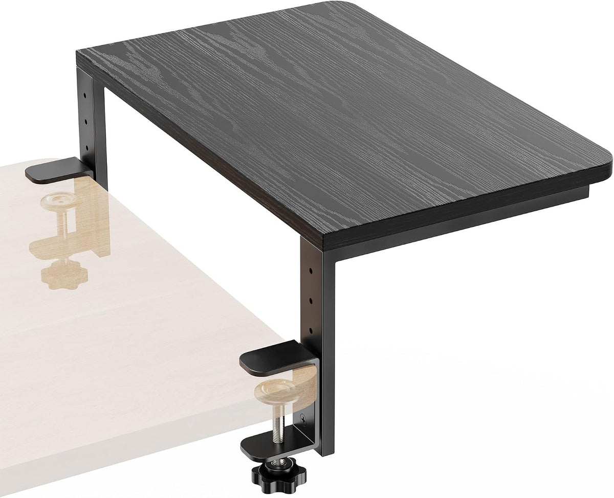 Desk Extender, 15-inch Clamp-On Desk Shelf, Height-Adjustable Desktop Shelf O...