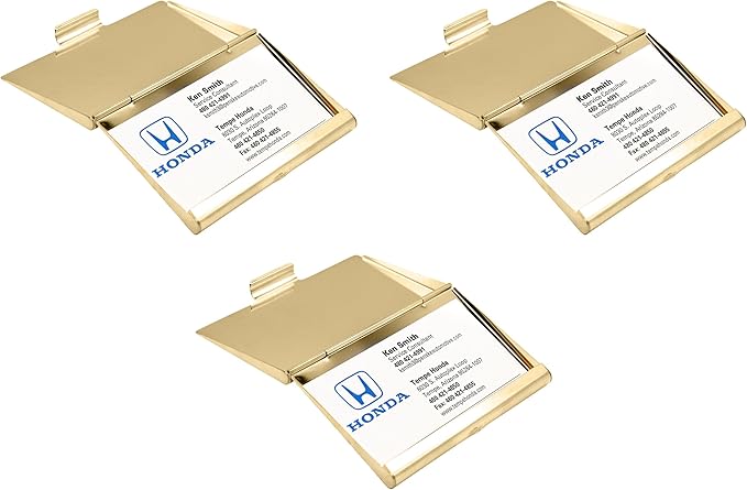 Stephanie Imports Set of 3 Slim & Minimalist Metal Business Card Holder Unisex - Image 3