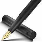 MCNTEIK Matte Black Forest Fountain Pen, Exquisite Vertical Grooving Design by Mcnteik