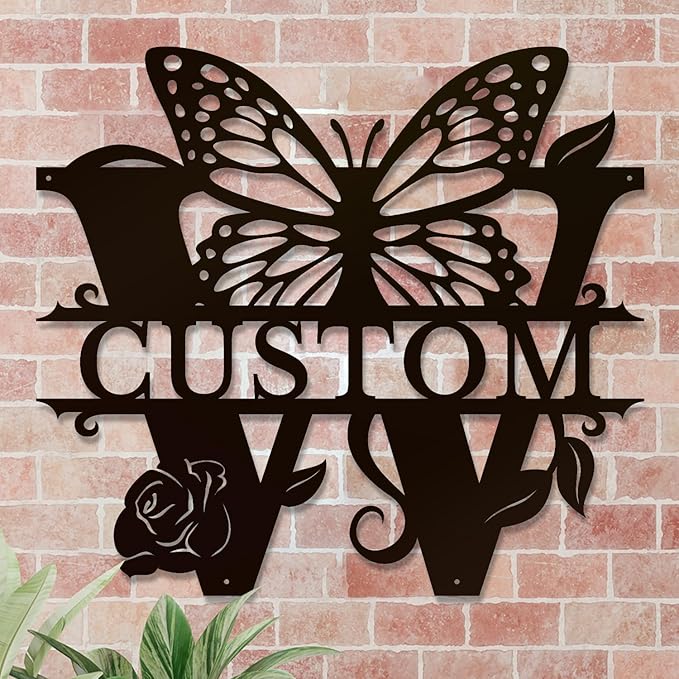 Personalized Custom Letter Name metal Signs, Custom Black Letter Monogram Wall - Image 4