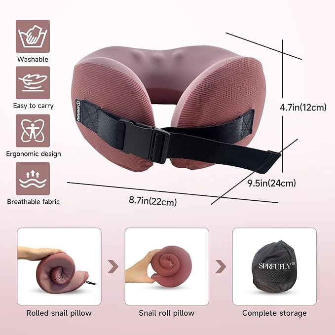 SPRFUFLY Super Soft Travel Pillow, 100% Memory Airplane Pillow - Image 2