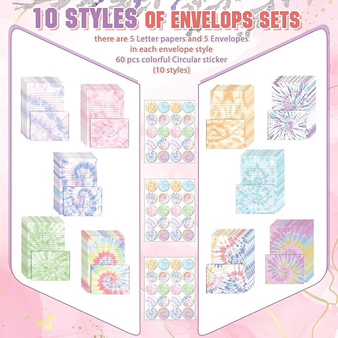 TaoBary 160 Pcs Stationery Paper Set 50 Double Sided Stationery Papers - Image 4