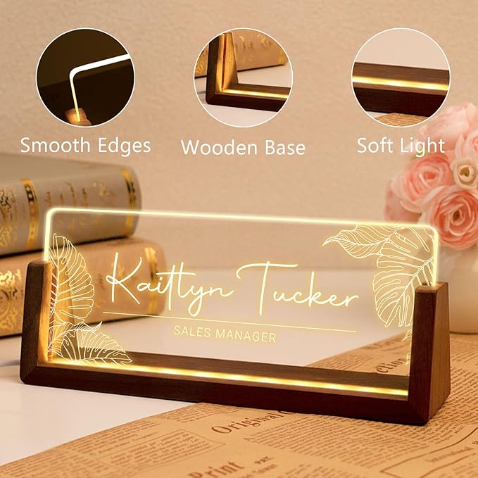 Desk Name Plate Personalized, Custom Office Light Up Name Plate - Image 4