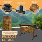 Folding Conference Table 4ft 5ft, Foldable Office Meeting Desk - Image 5