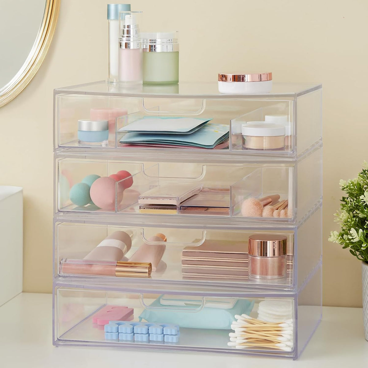 STORi STAX Plastic Stackable Organizer Drawers (Set of 2) Clear | 12.5" ...