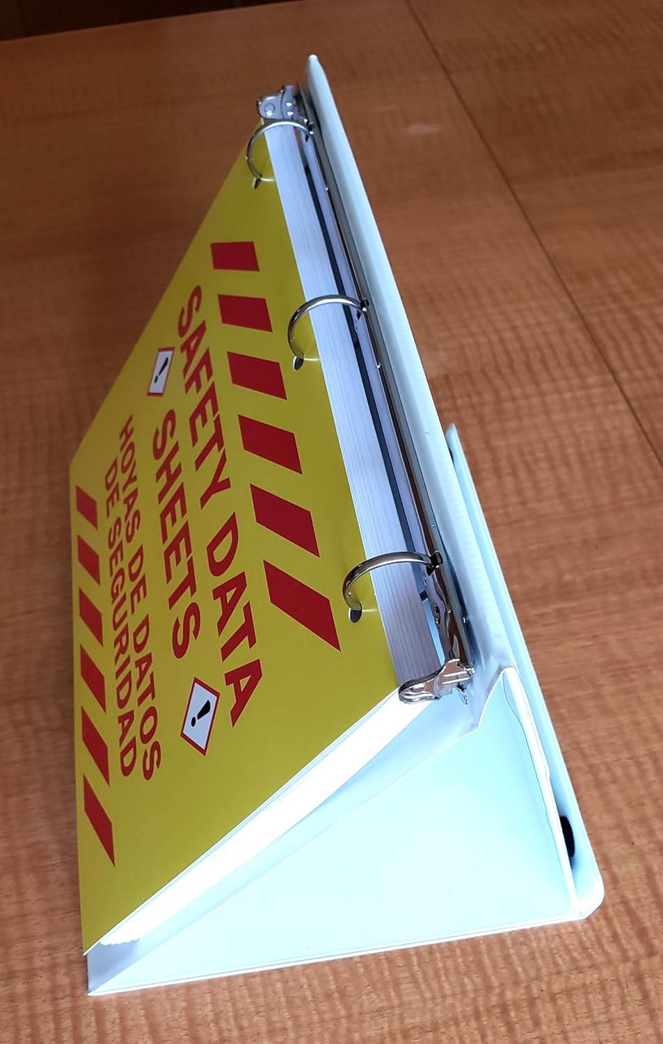 Easel Ring Binders - Flip Over The top Style Platform Construction. (White, 11" X 8 1/2" Sheet Size Bound on 11" Side)