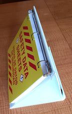 Easel Ring Binders - Flip Over The top Style Platform Construction. (White, 11" X 8 1/2" Sheet Size Bound on 11" Side)
