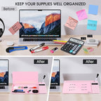Varhomax Glass Desk Whiteboard Pink - Image 4