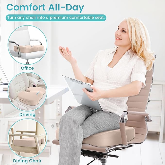 Office Chair Seat Cushion, Cooling Gel Enhanced Memory Foam Cushion - Image 6