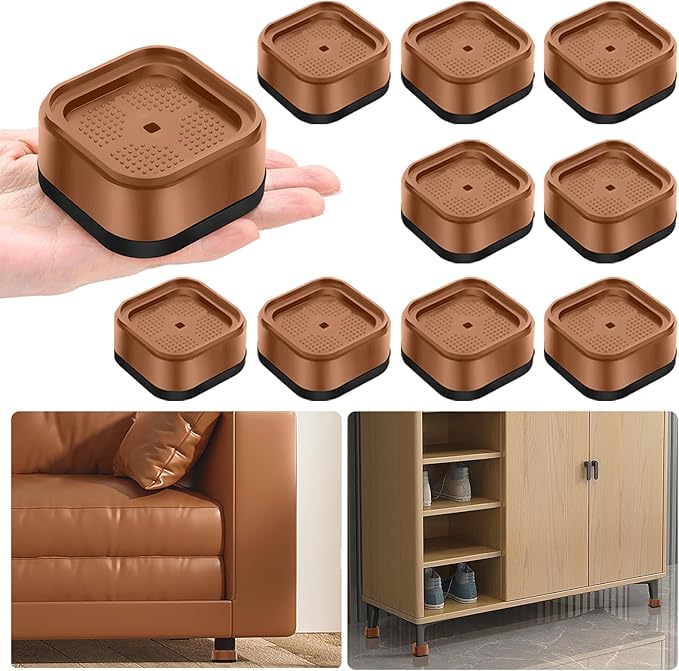 shouwuhho 9 Pack Furniture Risers Adjustable Bed Risers Heavy Duty Lifts Height by EnjoyLifeEnjoyHappiness