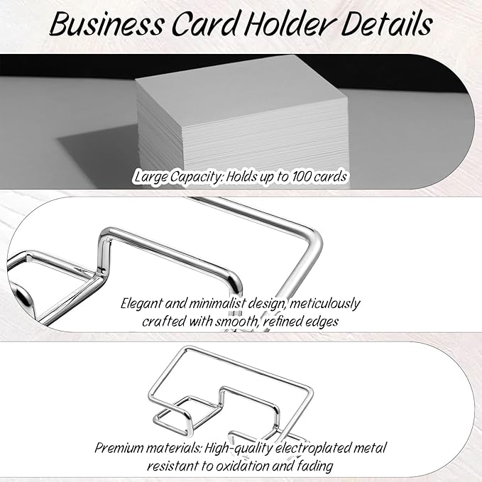 Skrfren 2Pcs Metal Business Card Holder - Image 6