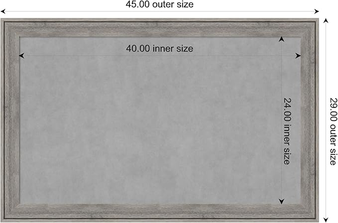 Amanti Art Grey Framed Magnetic Board 29x45 Large Vision Board - Image 4