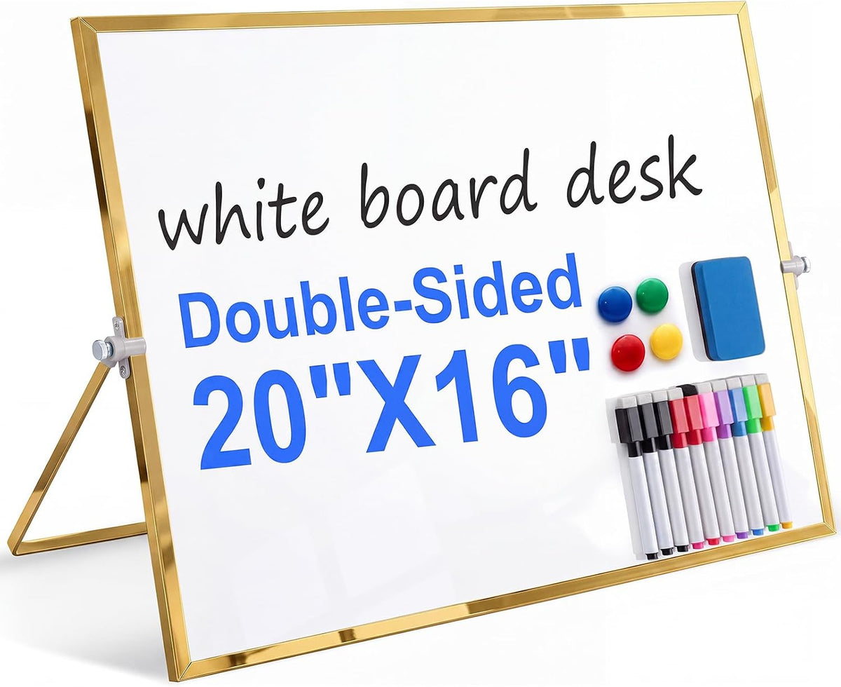 Lincia 16x20inch Sturdy Portable Dry Erase White Board, Magnetic Double Sided...