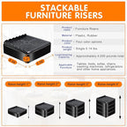 Furniture Risers Heavy Duty Adjustable Bed Risers Blocks Lift 4, 2 inches - Image 2