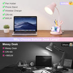 10w wireless charging led desk lamp with pen, side view