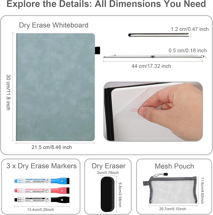 AGM Portable White Board Dry Erase Notebook, Small Travel Dry Erase Board - Image 2