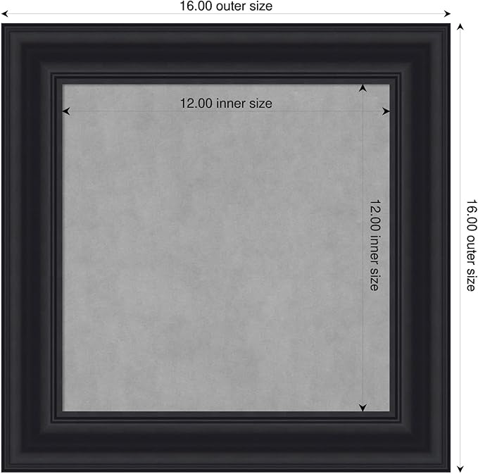 Amanti Art Black Framed Magnetic Board 16x16 X-Small Vision Board - Image 2