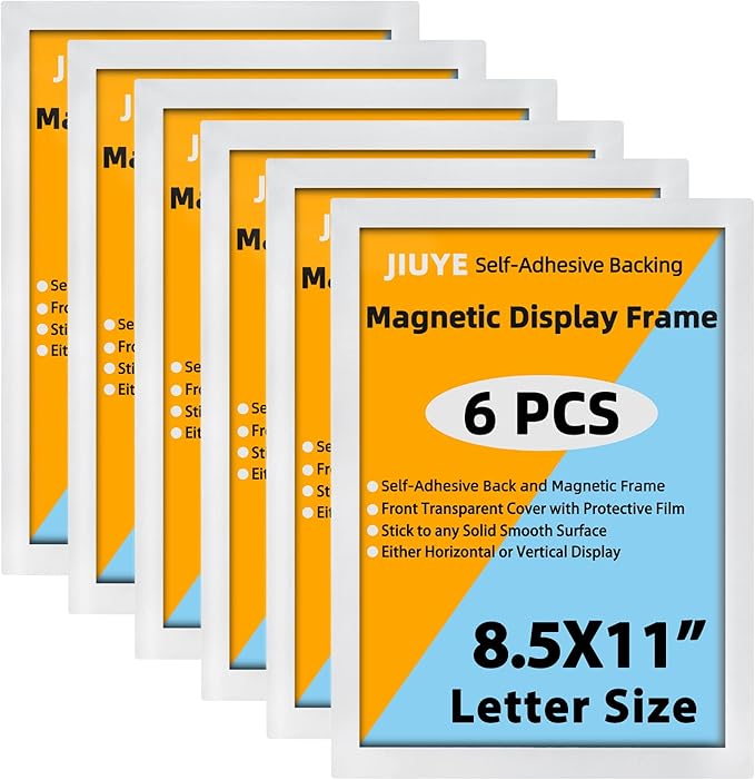 JIUYE 8.5 x 11 Self Adhesive Magnetic Sign Holder, Dual Sides Transparent by JIUYE