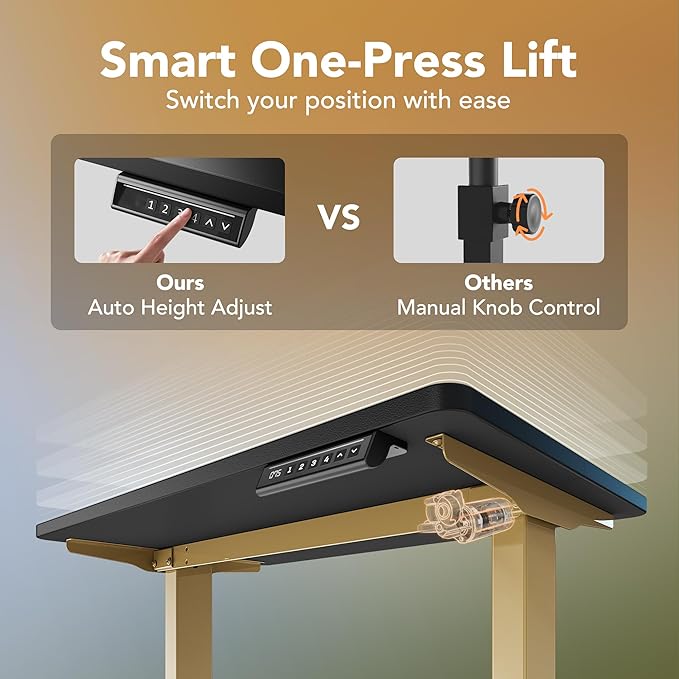 HUANUO 32" Small Electric Standing Desk Adjustable Height, 4 Memory Height - Image 5