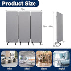 Sound Proof Dividers w/Wheels, Portable Office Wall Divider - Image 7