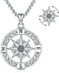 Compass Necklace for Women Men 925 Sterling Silver Pendant Urn Necklaces for by Eusense