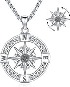 Compass Necklace for Women Men 925 Sterling Silver Pendant Urn Necklaces for by Eusense
