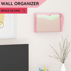 GDINDINFAN 3 Single Pocket Wall File Holder, Mesh Hanging File Folder Paper - Image 2
