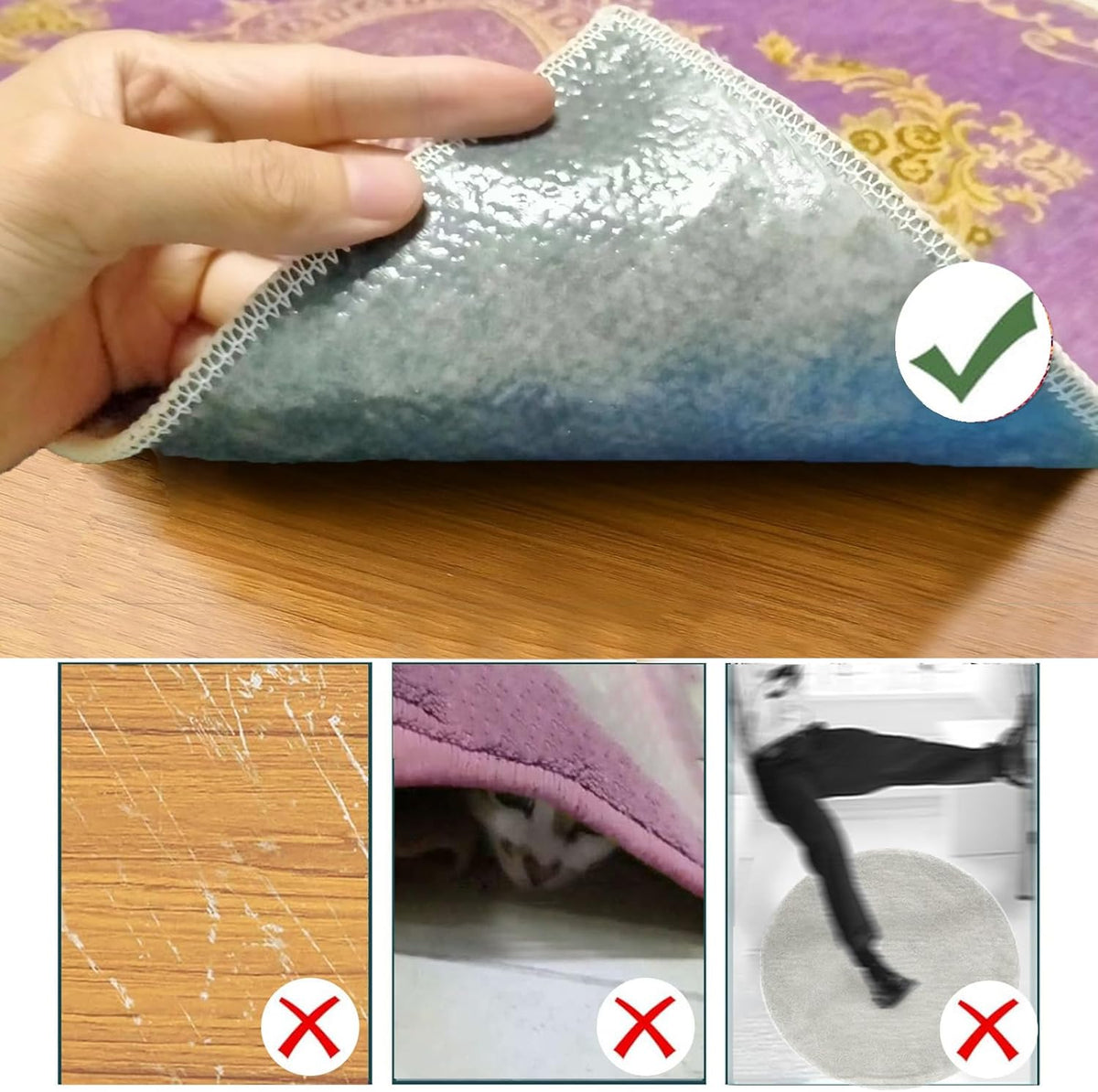 Office Chair Mat for Hardwood Floor Desk Chair Mat (Purple, 36“x48”)