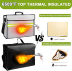 Fireproof Money Bags with Lock-6500°F Fireproof Document Box, 10 Layers - Image 2