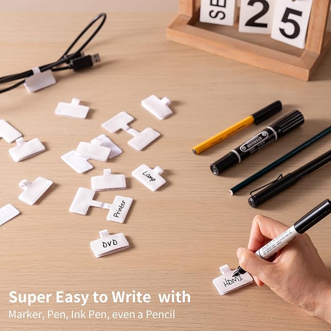 Reusable Cable Cord Wire Labels, Hook&Loop Closure, - Image 2
