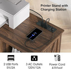 JOINICE, Printer Stand with Storage, File Cabinet with Socket and USB Charging - Image 4