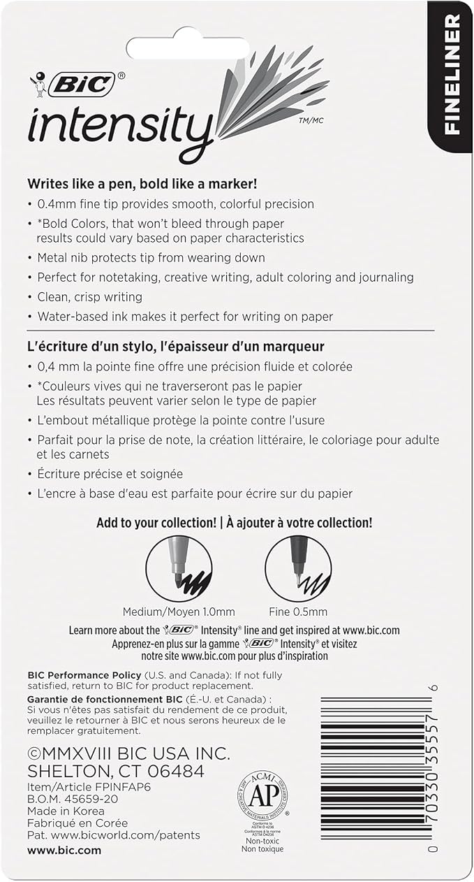 BIC Intensity Fineliner Marker Pen, Fine Point, Clean & Crisp Writing - Image 5