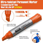 Fuutreo 10 Pack Jumbo Permanent Markers Bulk Large Chisel Tip Permanent Markers - Image 4