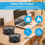 LOQJSS 2PCS Mesh Paper Clip Holder for Desk, Stackable Paper Clip Organizer | Mesh Paperclip Dispenser Organizer with Non-Slip EVA Pad,Paperclip Holder for Office School Binder Box