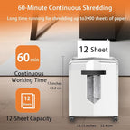 Bonsaii 12-Sheet P-4 Micro-Cut Shredder, 60-Min Continuous Use, Shreds Paper - Image 6