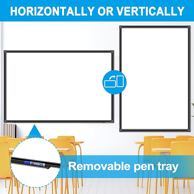 H-Qprobd 48"x24" Magnetic White Board Dry Erase Wall Mount Whiteboard - Image 5