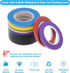cridoz 15 Rolls Thin 1/8 Inch Whiteboard Tape, Low-Tack Paper Pinstripe Art - Image 2