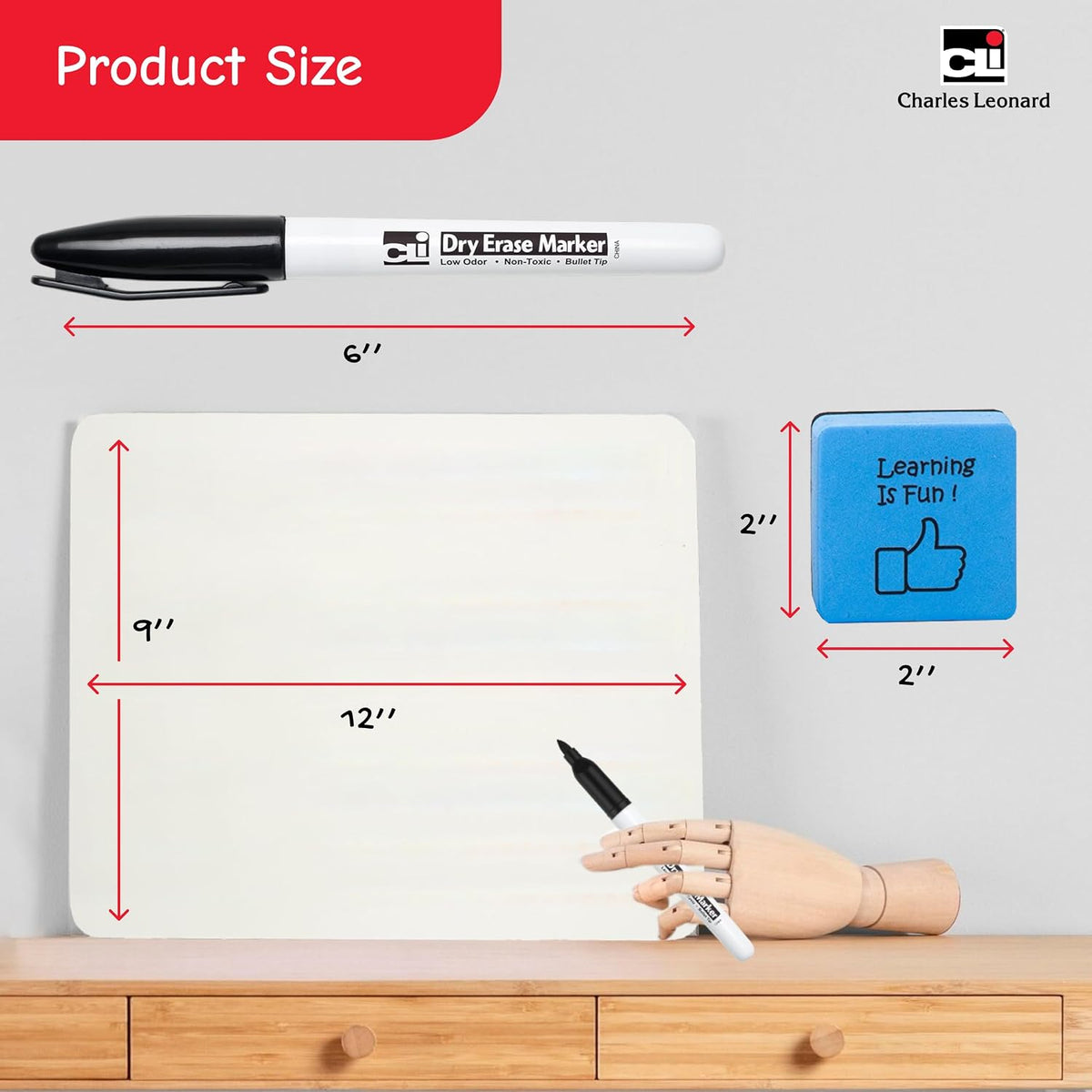 Charles Leonard Dry Erase Board Classroom Pack - Mini Lapboard School Supplie...