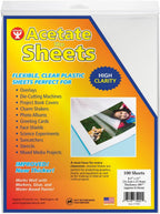 Hygloss Products Overhead Projector Sheets Acetate-Like Transparency Film, For Arts And Craft Projects and Classrooms, Not for Printers, 8.5” x 11”, 100 Sheets