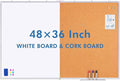 Magnetic White Board and Cork Board Combo, 48 X 36 inches Whiteboard Bulletin by TRIPOLLO