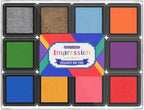 CraftyManor Mini 12 Color Pigment Ink Pads by CraftyManor