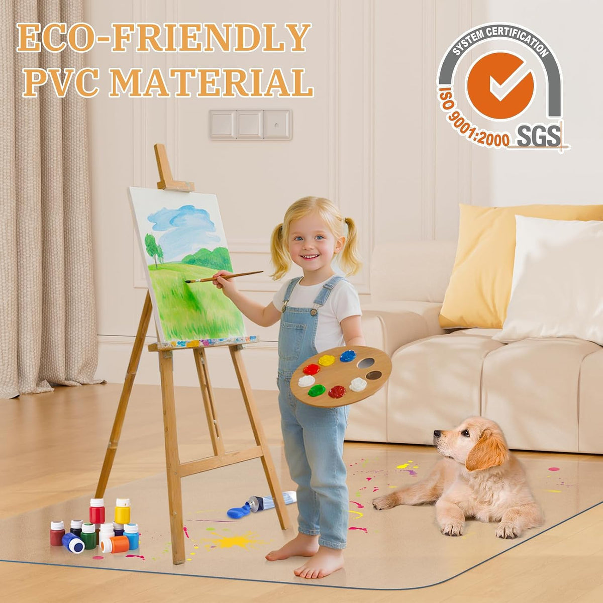 Office Chair Mat for Hardwood Floor, 36" x 48" Clear Plastic