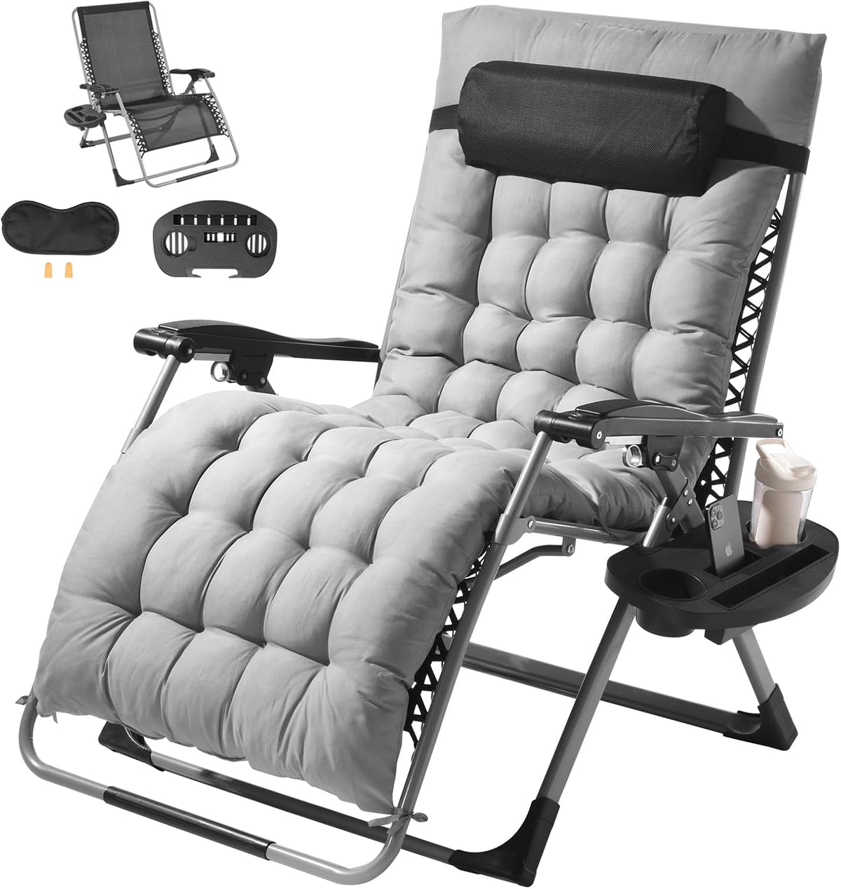 VEVOR Zero Gravity Chair, 33 inch Zero Gravity Recliner Lounge Chair for Indo...