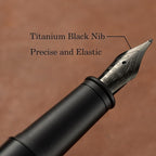HUASHILAI Luxury Matte Black Forest Fountain Pen Set, Titanium Black Extra Fine - Image 6
